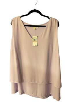 MICHAEL Michael Kors Light Mauve Layered V-Neck Tank